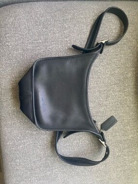 Coach Black Leather Hobo Crossbody Bag